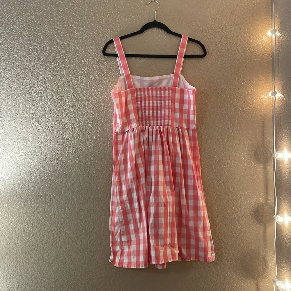 J. Crew Coral Gingham Dress - Picture 2 of 3